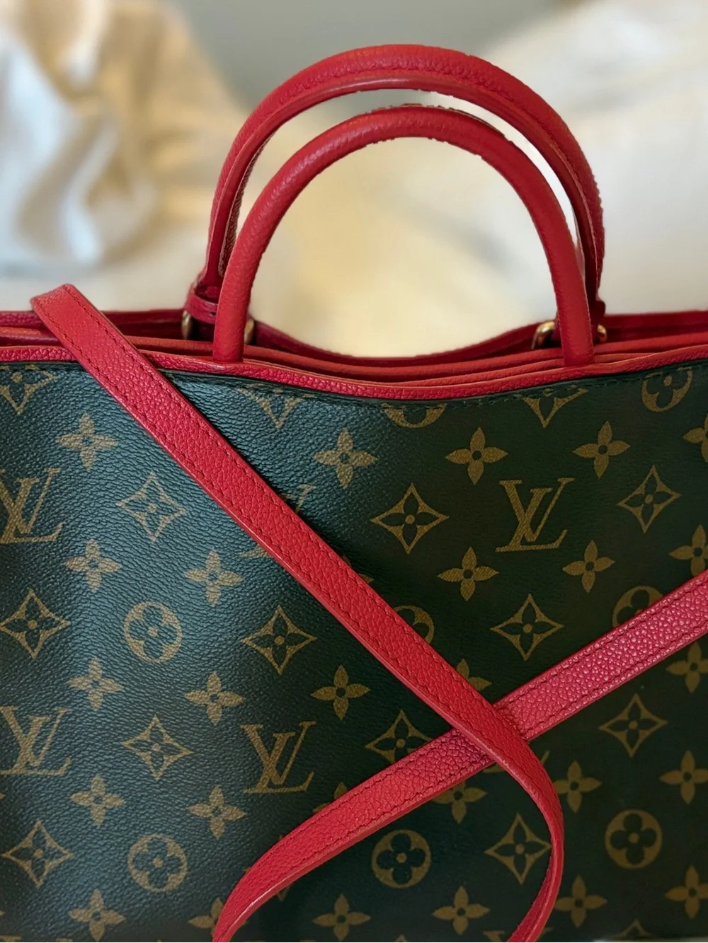 Louis Vuitton Monogram popincourt PM 2 with Red Trim. Japan Sourced